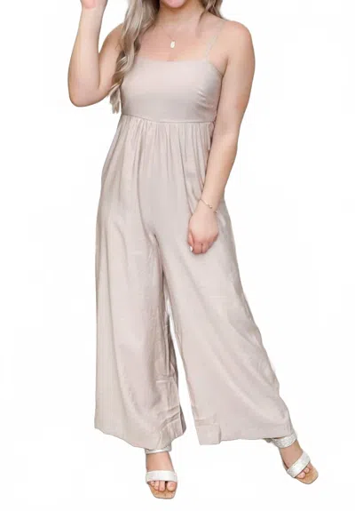 Kori Opened My Eyes Jumpsuit In Taupe In Grey
