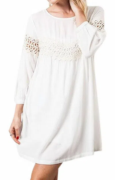 Kori Peak Of Lace Baby Doll Dress In Off White