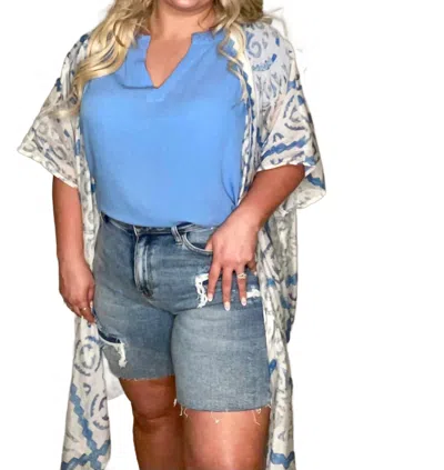 Kori Peyton Kimono In Dusty Blue