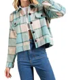 Kori Plaid Jacket In Blue/cream In Multi