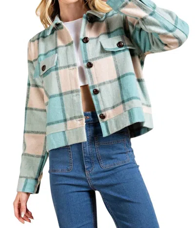 Kori Plaid Jacket In Blue/cream In Multi