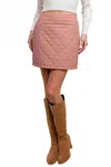 Kori Quilted Mini Skirt In Blush In Pink