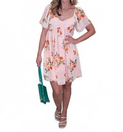 Kori Rayann Dress In Peach In Pink