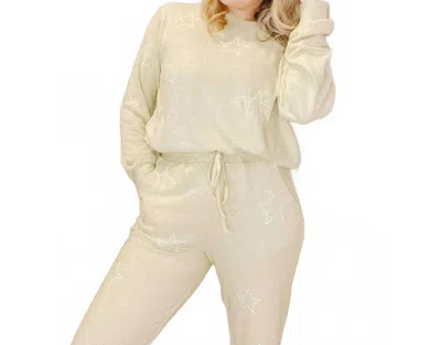 Kori Rita Star Lounge Top In Mustard In White