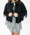 KORI RODEO QUEEN FRINGE JACKET IN BLACK