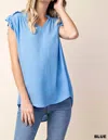 Kori Ruffled Sleeves Top In Blue In Blue