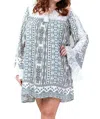 Kori Ruffles & Lace Dress - Plus In Blue In Blue