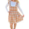 Kori Soft Cotton Lined Baby Doll Shoulder Tied Dress In Rust Combo In Multi