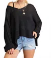 Kori Soft Thread V Neck Sweater In Black In Black