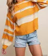 Kori Stripe Sweater In Orange In Orange