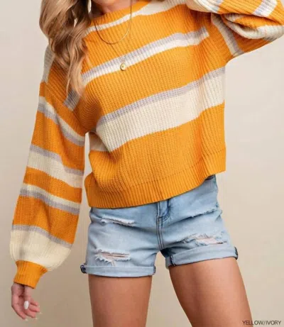 Kori Stripe Sweater In Orange