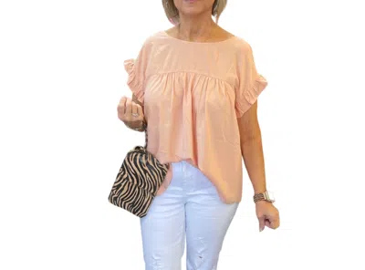 Kori Subtle Shimmer Top In Peach In Pink
