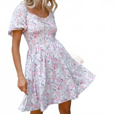 Kori Sweetheart Smocked Floral Dress In Multi
