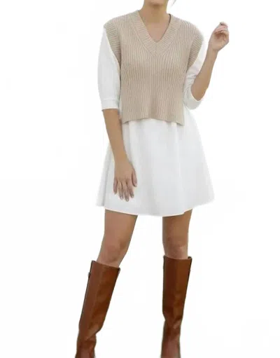 Kori Two In One Dress In Beige In Brown