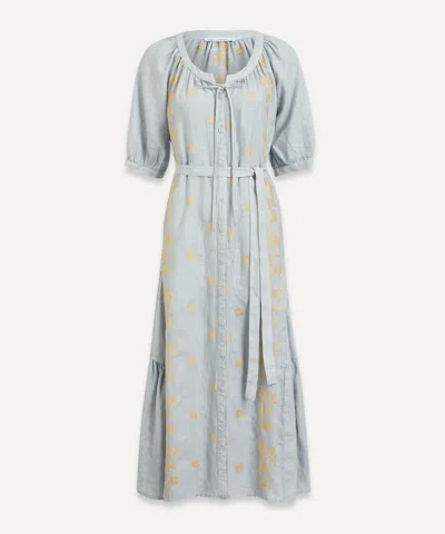 Kori Women's Daisy Embroidered Button-up Midi-dress