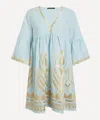 Kori Women's Feather Classic Linen Mini Dress In Blue