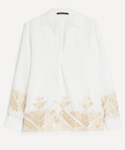 Kori Women's Pyramids Linen Embroidered Blouse In Multi