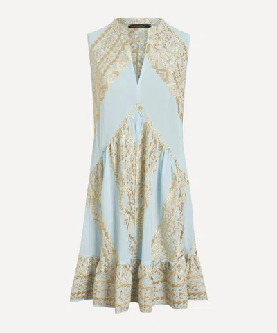 Kori Women's Triangle Embroidered Sleeveless Mini Dress