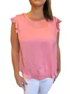 Kori Woven Satin Top In Candy Pink In Multi