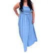 Kori Wrenley Tencel Crinkle Fabric Smocked Top Dress In Blue In Blue