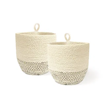 Korissa Amari Loop Bin In Black - Set Of 2