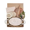 Korissa Bread Warmer Gift Box With Round Wooden Board, Spoon And Light Brown Tea Towel - Owl Oval