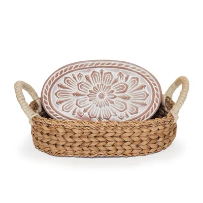 Korissa Brown Bread Warmer & Basket - Flower