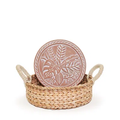 Korissa Brown / Neutrals Bread Warmer & Basket - Plant Round