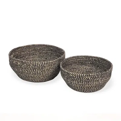Korissa Glitter Bowl In Black - Set Of 2