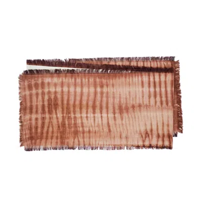 Korissa Handmade Tie Dye Cotton Table Runner - Brown