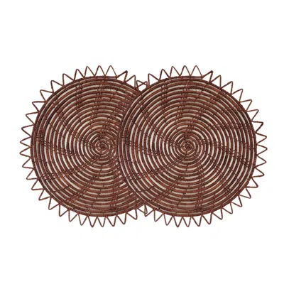 Korissa Handwoven Surya Palm Fiber Placemat In Brown - Set Of Two