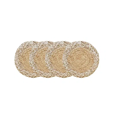 Korissa Neutrals Agora Drink Coaster - Set Of 4 In Multi