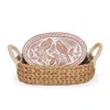 Korissa Neutrals Bread Warmer & Basket - Lovebirds Oval In Orange