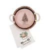 Korissa Neutrals Bread Warmer & Basket Gift Set With Tea Towel - Christmas Tree Round In Multi