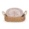 Korissa Neutrals Bread Warmer & Wicker Basket - Tree Of Life Oval