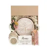 Korissa Neutrals Bread Warmer Gift Box With Pot Holder, Tea Towel And Spoon - Tree Round