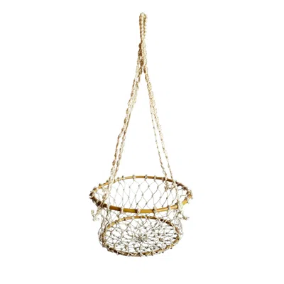 Korissa Neutrals Jhuri Single Hanging Basket In Brown