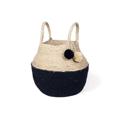 Korissa Neutrals Naiya Foldable Basket Bag-small In Black