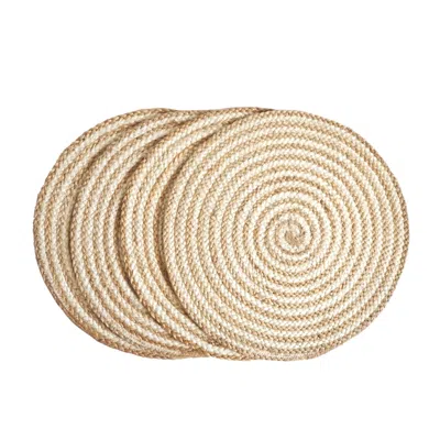 Korissa Neutrals Natural Kata Spiral Placemat - Set Of 4 In White