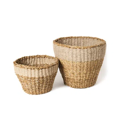Korissa Neutrals Savar Planter - Set Of 2 In Brown