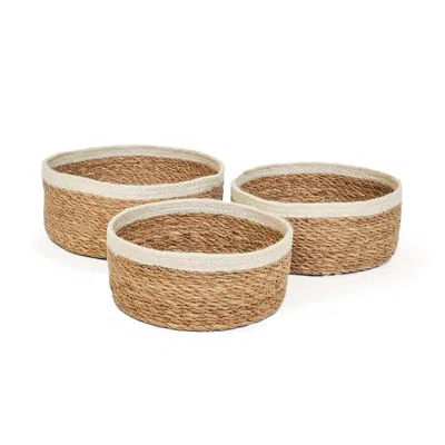 Korissa Neutrals Savar Storage Bowl - Set Of 3 In White