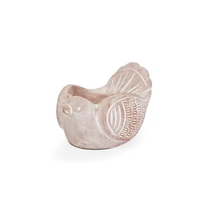 Korissa Neutrals Terracotta Tea Light Candle Holder - Bird In Orange