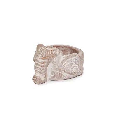 Korissa Neutrals Terracotta Tea Light Candle Holder - Elephant In Orange