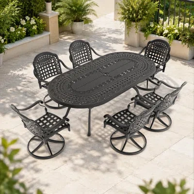 Korissa - Person Patio Conversation Set In Black