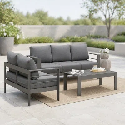 Korissa - Person Patio Conversation Set In Gray