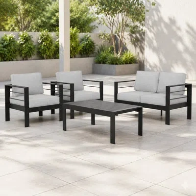 Korissa - Person Patio Conversation Set In Black
