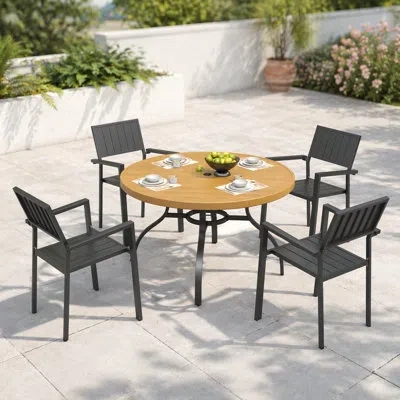 Korissa - Person Patio Conversation Set In Black