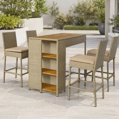 Korissa - Person Patio Conversation Set In Brown