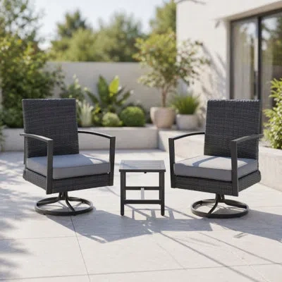 Korissa - Person Patio Conversation Set In Gray