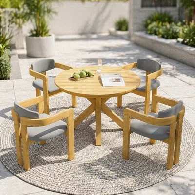 Korissa - Person Patio Conversation Set In Gray